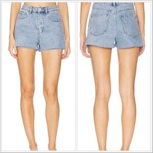 WeWoreWhat High Waist Raw Frayed Hem Light Blue 100% Cotton Jean Shorts Size 30